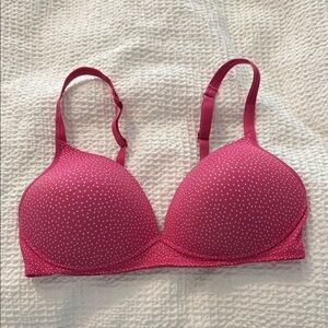 Warner's Pink Bra with Molded Cups and Adjustable Straps